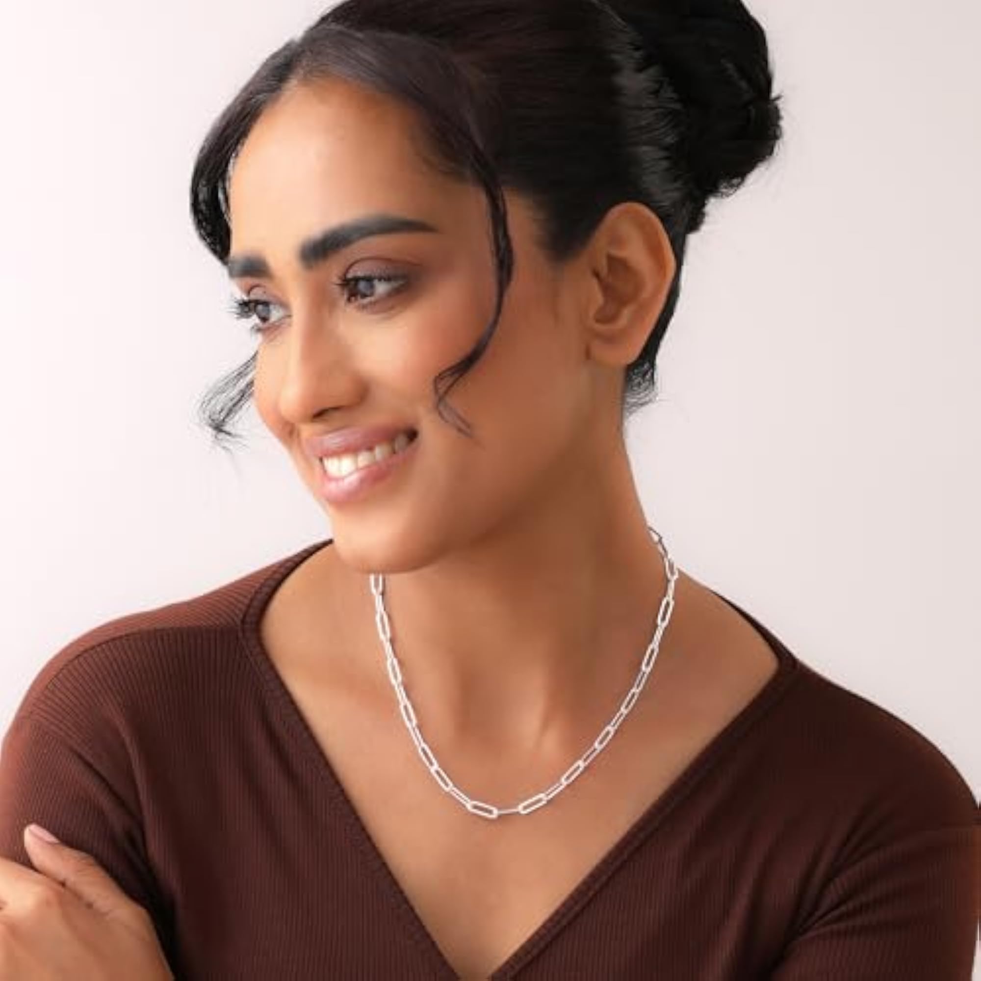 Women's 925 Sterling Silver Italian Link Necklace